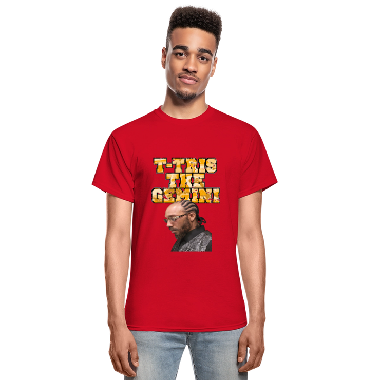 Gildan Ultra Cotton Adult T-Shirt ( T-TRIS THE GEMINI - WE KINGS - FEAT. K-MAR - T-SHIRT ) - red