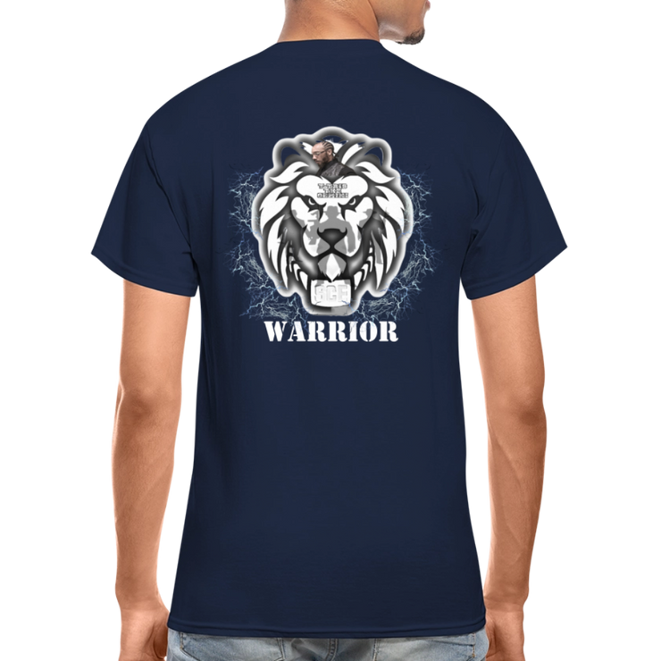 Gildan Ultra Cotton Adult T-Shirt ( T-TRIS THE GEMINI - SCE - WARRIOR - T-SHIRT ) - navy