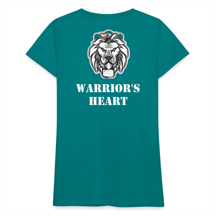 Gildan Ultra Cotton Ladies Adult T-Shirt ( SCE - WARRIORS HEART - T-SHIRT ) - teal